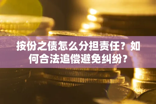 武汉按份之债怎么分担责任？如何合法追偿避免纠纷？